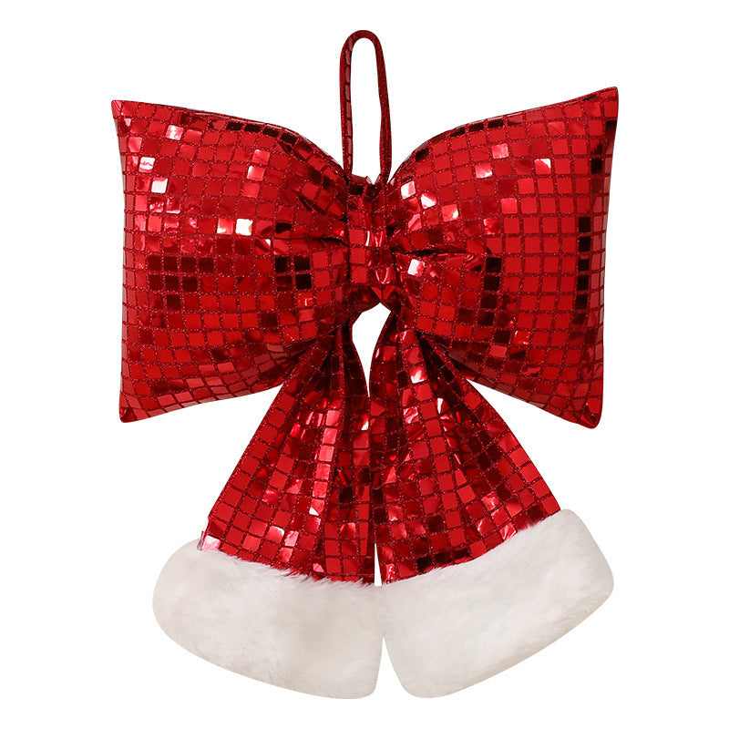 Festive Christmas Tree Bow Decoration - Sparkly Holiday Ornament