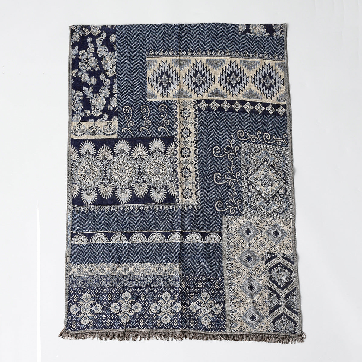 Jacquard Tassel Scarf