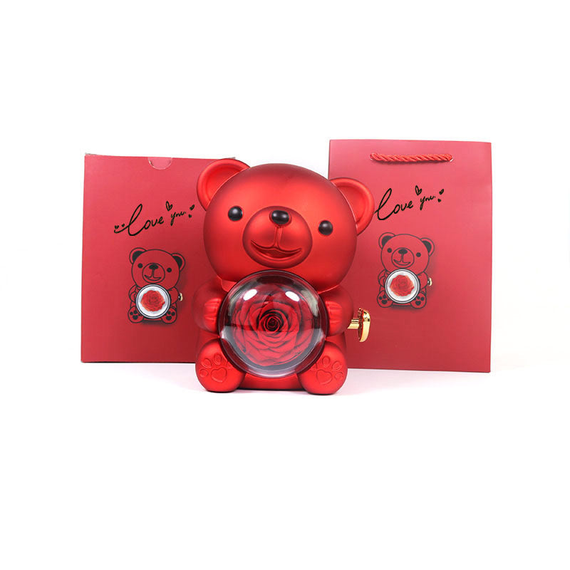 Eternal Rose Teddy Bear Gift Box