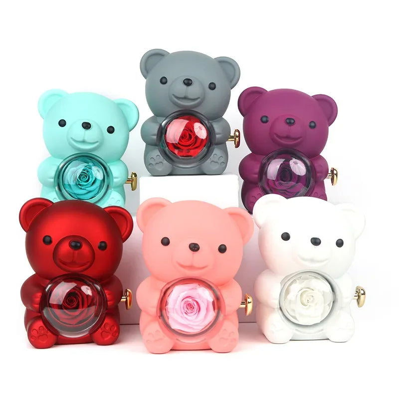 Eternal Rose Teddy Bear Gift Box