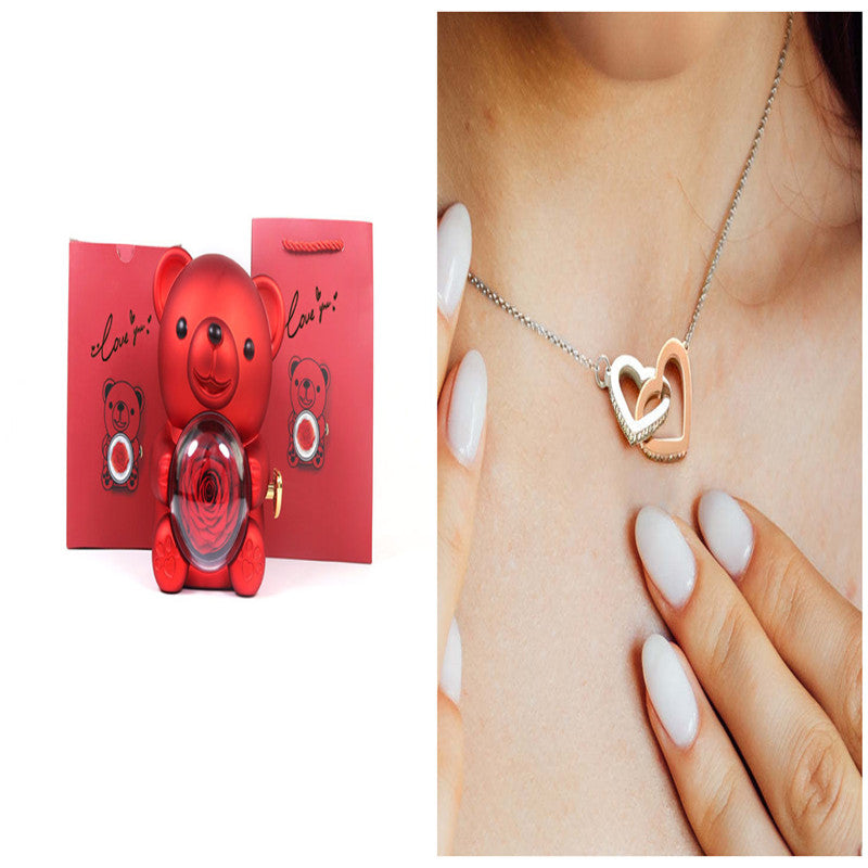 Eternal Rose Teddy Bear Gift Box