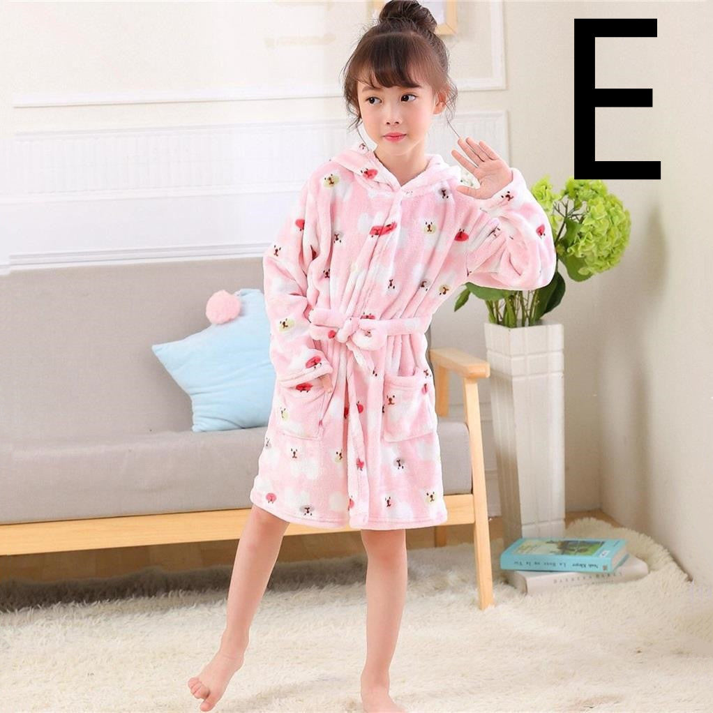 Girls' Flannel Bathrobe Nightgown